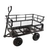 VisioGear Portable Garden Wagons with Double Fence, Portable Carts with Handle, Black, 40.55"*19.7"*39.37" - 2 of 4