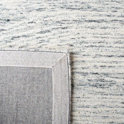Handmade Dark Grey and Ivory Wool Runner Rug