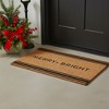 HomeRoots 24" X 36" Brown And Black Christmas Merry and Bright Outdoor Coir Door Mat - 2 of 4