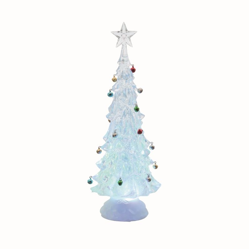 Transpac Artificial White Christmas Large Plastic Light Up Glitzmas Bell Tree, 1 of 2