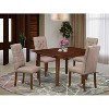 HomeStock 5-Pc Mahogany Finish Solid Wood Top - Rectangular Dining Room Set with Butterfly Leaf - Seats 4 - 2 of 4