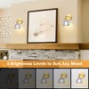 DAKAFUL Vintage Wall Lights with Tulip Glass Shade,Remote-Controlled,Decorative Wall Sconce for Bedroom/Bathroom/Living Room(Grey&Gold) - 2 of 4