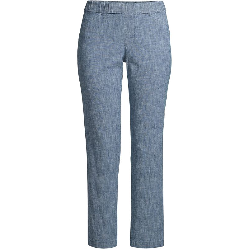 Lands' End Women's Mid Rise Pull On Chino Crop Pants, 3 of 7
