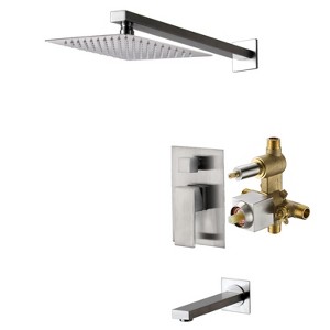 SUMERAIN Modern Tub and Shower Faucet, Shower Faucet with Tub Spout and Showerhead, Brushed Nickel - 1 of 4
