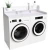 FONTOI Laundry Shelf Topper with Edge, Washer Dryer Countertop, Double Layer Organizer for Washer and Dryer Laundry Hamper, White, 27.5"*12"*54" - 4 of 4