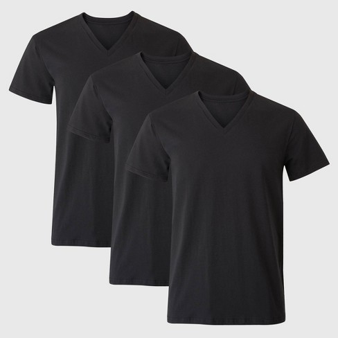 Hanes Premium Black Label Men s V neck Undershirt 3pk M Target