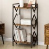 KTMBDW Book Shelf, 3 Tier Bookcase, Modern Bookshelf for CDs, Movies, Industrial Corner Storage Organizer for Bedroom, Home Office ,Living Room, Brown - 4 of 4