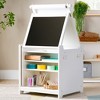 Guidecraft Kids Desk to Easel Art Cart - Natural: 3-in-1 Wood Art Easel & Craft Activity Table, Chalkboard, Paper Roller, Paint Cups & Storage Bins - 2 of 4