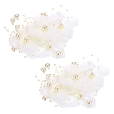 Unique Bargains Artificial Decorative Wedding Craft Pearl Wire Garland 2 Pcs