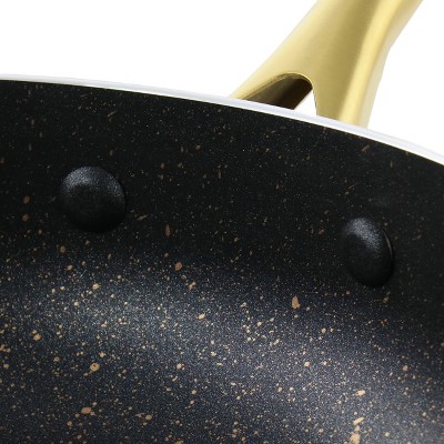 Ellsworth 12-Inch Black and Gold Aluminum Nonstick Frying Pan