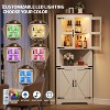 67" Tall Corner Storage Cabinet with Lights, Farmhouse Corner Hutch Display Cabinet with Glass Doors, Wooden Storage Organizer for Kitchen - 4 of 4