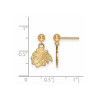 Black Bow Jewelry 14k Yellow Gold Plated Sterling Silver Chicago Blackhawks NHL Dangle Earrings - 2 of 3