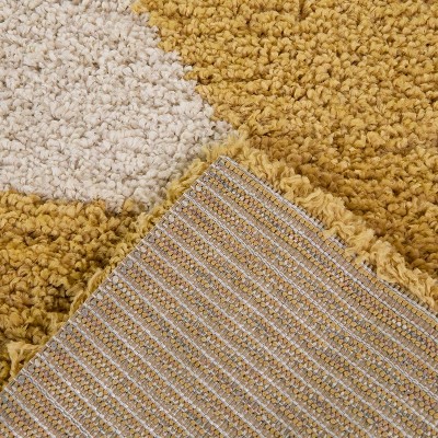Faraday Yellow and White Lightning Bolt Kids' Rug 4' x 6'
