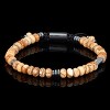 Crucible Men's Rondelle Shaped Picture Jasper and Hematite Stone Adjustable Bracelet (6mm) - 3 of 4