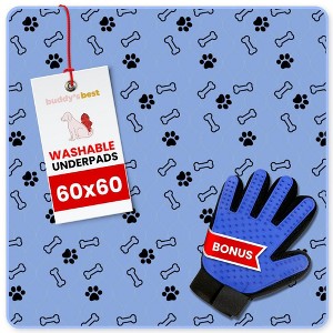 Buddy's Best Washable Dog Pee Pad - Waterproof, Absorbent, + Grooming Glove - 1 of 4