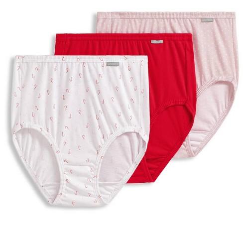 Jockey Women's Plus Size Elance Brief - 3 Pack 10 Red Reality/square  Dot/mini Candy Cane : Target