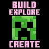 Juniors Womens Minecraft Creeper Face Build Explore Create T-Shirt - image 2 of 4