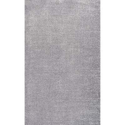 Gray Solid Synthetic Low-Pile Indoor Area Rug