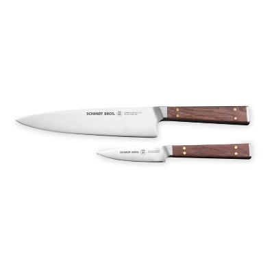 Schmidt Brothers Cutlery 2pc Walnut and Brass Starter Set