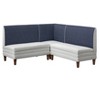 Lifestorey 3pc Phillips Upholstered Breakfast Nook Set Stripe/Blue - 4 of 4
