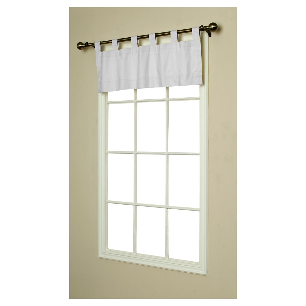 40"x15" Weathermate Tab Top Window Curtain Valance White - Thermalogic: Solid Cotton, Machine Washable, Plain Weave