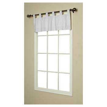 40"x15" Weathermate Tab Top Window Curtain Valance White - Thermalogic
