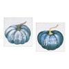 Pumpkin Sign Set of 4 16 in H MDF Blue Cream "Thankful Happy Harvest" By Melrose - 2 of 4