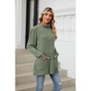 Coolmee Womens Tunic Tops Casual Fall Turtleneck Long Sleeve Shirts Oversized Sweaters Side Split Shirts with Pockets - 2 of 4