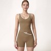 Anna-Kaci Active Women's Contrast Trim Cropped Tank Top with Scoop Neck and Stretch Fit for Yoga and Everyday Wear - 2 of 4