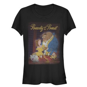 Juniors Womens Beauty and the Beast Vintage Poster T-Shirt - 1 of 3