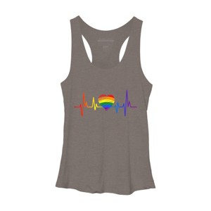 Adult Design By Humans Pride Heartbeat Heart Love By KangThien Racerback Tank Top - 1 of 2
