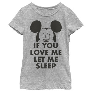 Girl's Mickey & Friends If You Love Me Let Me Sleep T-Shirt - 1 of 4