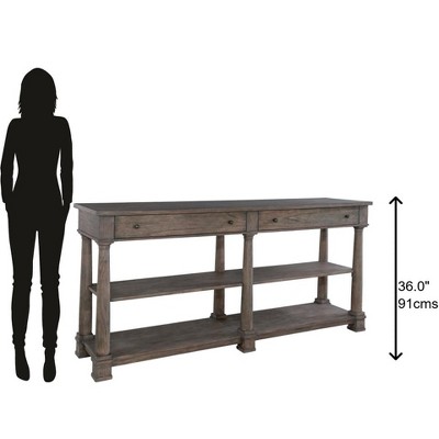 Lincoln Park Traditional Gray & Brown 72'' Buffet with Brass Hardware