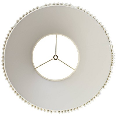 Set of 2 Eggshell White Polished Brass Empire Lamp Shades