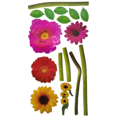 Slickblue Loving Flowers Wall Decals Stickers 13" x 23.5" - Vinyl Home Decor for Living Room & Bedroom