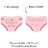 Big Dot of Happiness Little Princess Crown - Diaper Shaped Raffle Ticket Inserts - Pink & Gold Princess Baby Shower Diaper Raffle Game - Set of 24 - 2 of 4