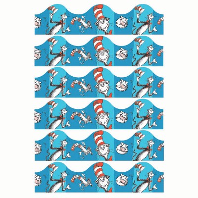 Eureka® Cat in the Hat™ Blue Deco Trim®, 37 Feet Per Pack, 6 Packs
