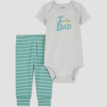 Carter's Just One You®️ Baby 2pc Family Love I Love Dad Top & Bottom Set - Blue/Gray