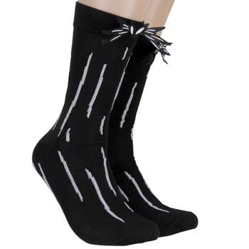 Nightmare Before Christmas Jack Skellington 3D Bowtie Costume Adult Crew Socks Black