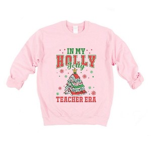 Simply Sage Market Women's Graphic Sweatshirt  Holly Jolly Teacher Era - 1 of 4