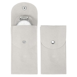 Unique Bargains Thick Velvet Watch Jewelry Storage Bags 5.1" x 2.8" 2 Pcs - 1 of 4