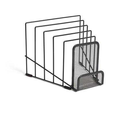 Matte Black 6-Compartment Metal Mesh Letter Holder