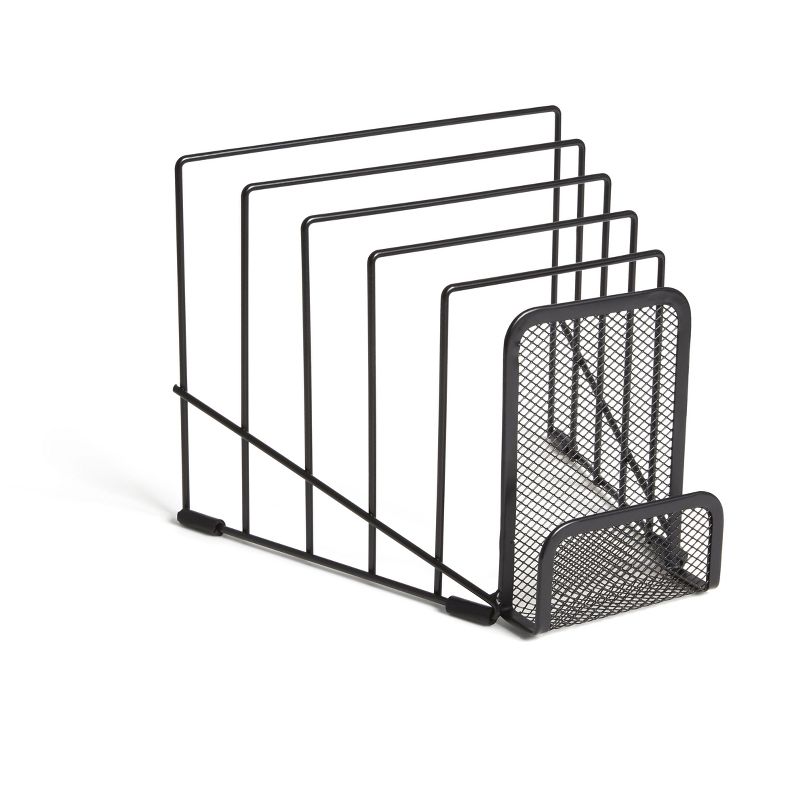 MyOfficeInnovations 6 Compartment Wire Mesh Letter Holder Matte Blk 24402460, 4 of 5