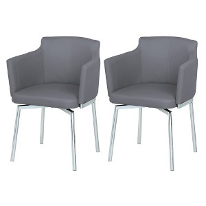 Chintaly Imports,Modern Club Arm Chair  Memory Swivel - Set of 2 - 1 of 4