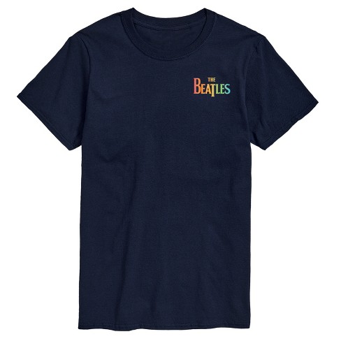 Beatles Song Titles Collage Short Sleeve Graphic T Shirt Navy 1X Big and Tall