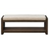 Leland Accent Bench with Lower Shelf Brown - Madison Park: Upholstered, Contemporary Style, Entryway Furniture - 2 of 4