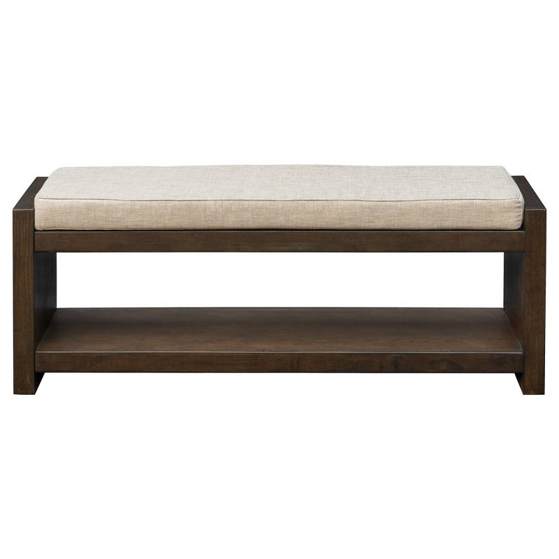 Leland Accent Bench with Lower Shelf Brown - Madison Park, 1 of 10
