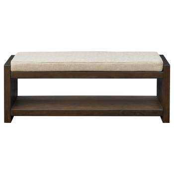 Leland Accent Bench with Lower Shelf Brown - Madison Park