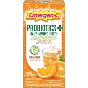 Emergen-C Probiotics Orange Drink Mix, 14 Count - 1 of 4
