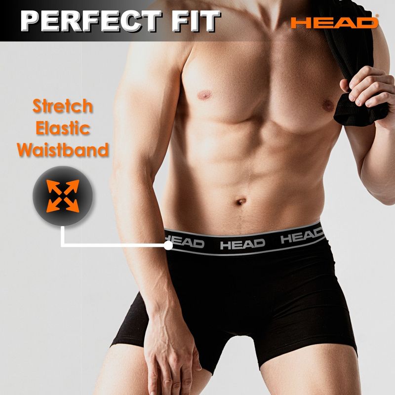 Head 6 Pack Men's Athletic Boxer Briefs Breathable Stretch No Fly Tagless Underwear, 4 of 6